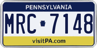 PA license plate MRC7148