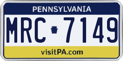 PA license plate MRC7149
