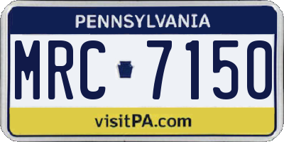PA license plate MRC7150