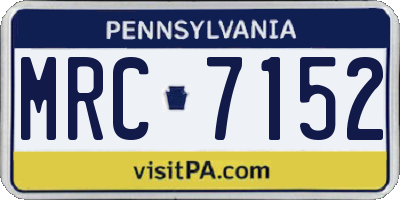 PA license plate MRC7152