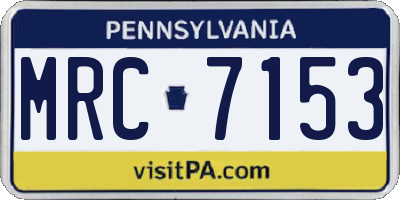 PA license plate MRC7153