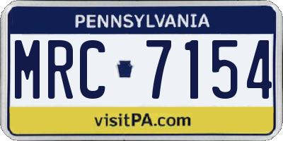 PA license plate MRC7154