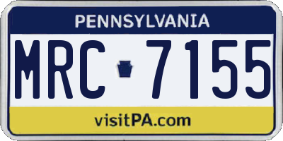 PA license plate MRC7155