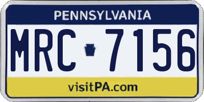 PA license plate MRC7156
