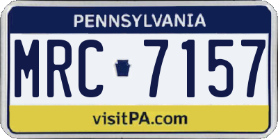 PA license plate MRC7157