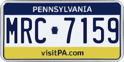 PA license plate MRC7159