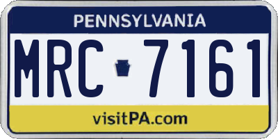PA license plate MRC7161