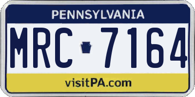 PA license plate MRC7164
