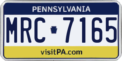 PA license plate MRC7165