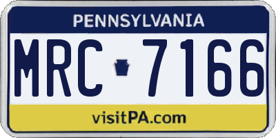 PA license plate MRC7166