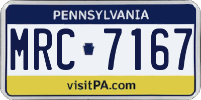 PA license plate MRC7167