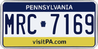 PA license plate MRC7169