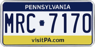 PA license plate MRC7170