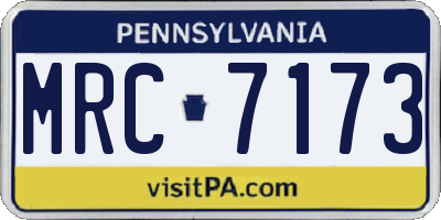 PA license plate MRC7173