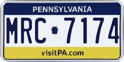 PA license plate MRC7174