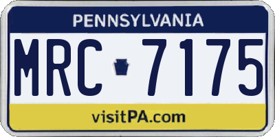 PA license plate MRC7175