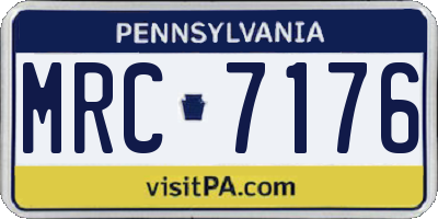 PA license plate MRC7176