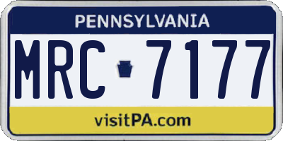 PA license plate MRC7177