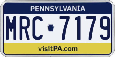 PA license plate MRC7179