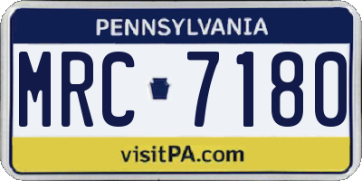 PA license plate MRC7180