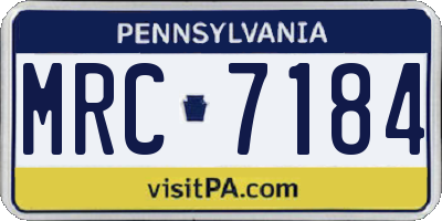 PA license plate MRC7184