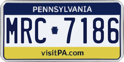 PA license plate MRC7186