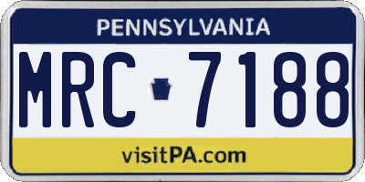 PA license plate MRC7188