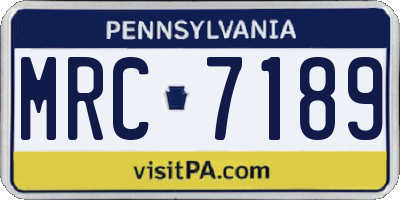 PA license plate MRC7189
