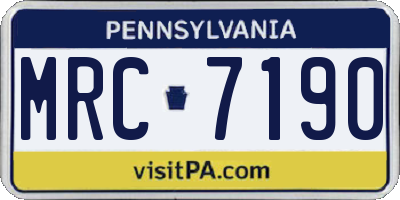 PA license plate MRC7190