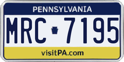 PA license plate MRC7195