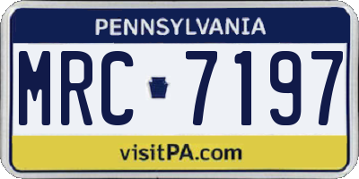 PA license plate MRC7197