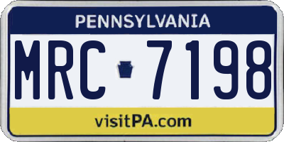 PA license plate MRC7198