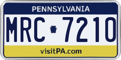 PA license plate MRC7210