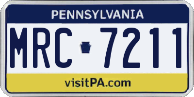 PA license plate MRC7211