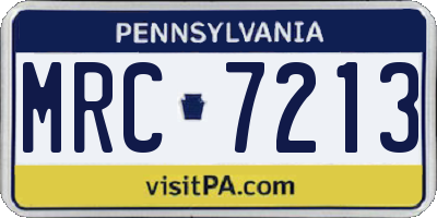 PA license plate MRC7213