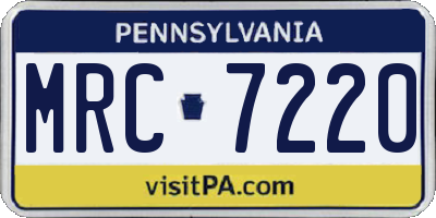 PA license plate MRC7220