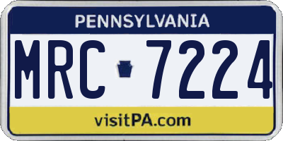 PA license plate MRC7224