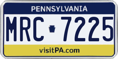 PA license plate MRC7225