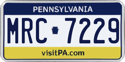 PA license plate MRC7229