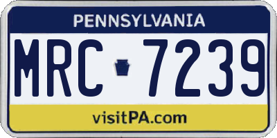 PA license plate MRC7239