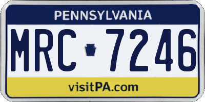 PA license plate MRC7246