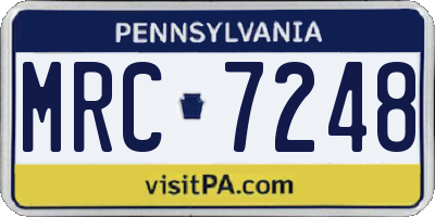 PA license plate MRC7248