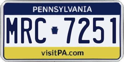 PA license plate MRC7251