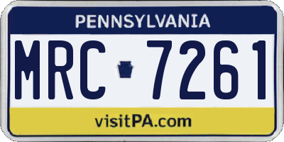 PA license plate MRC7261