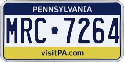 PA license plate MRC7264