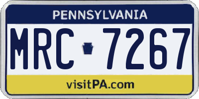 PA license plate MRC7267