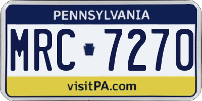 PA license plate MRC7270