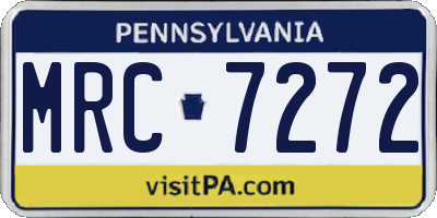 PA license plate MRC7272