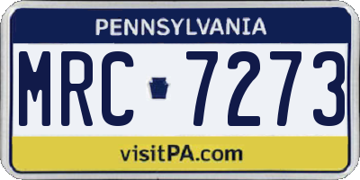 PA license plate MRC7273