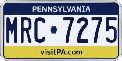 PA license plate MRC7275